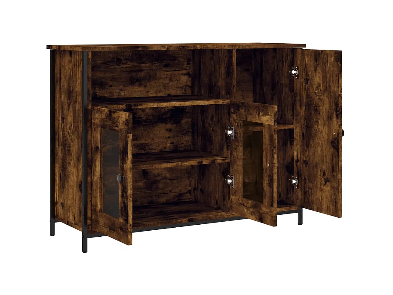 Sideboard Anrichte Räuchereiche 100x35x75 cm Holzwerkstoff -RM47885