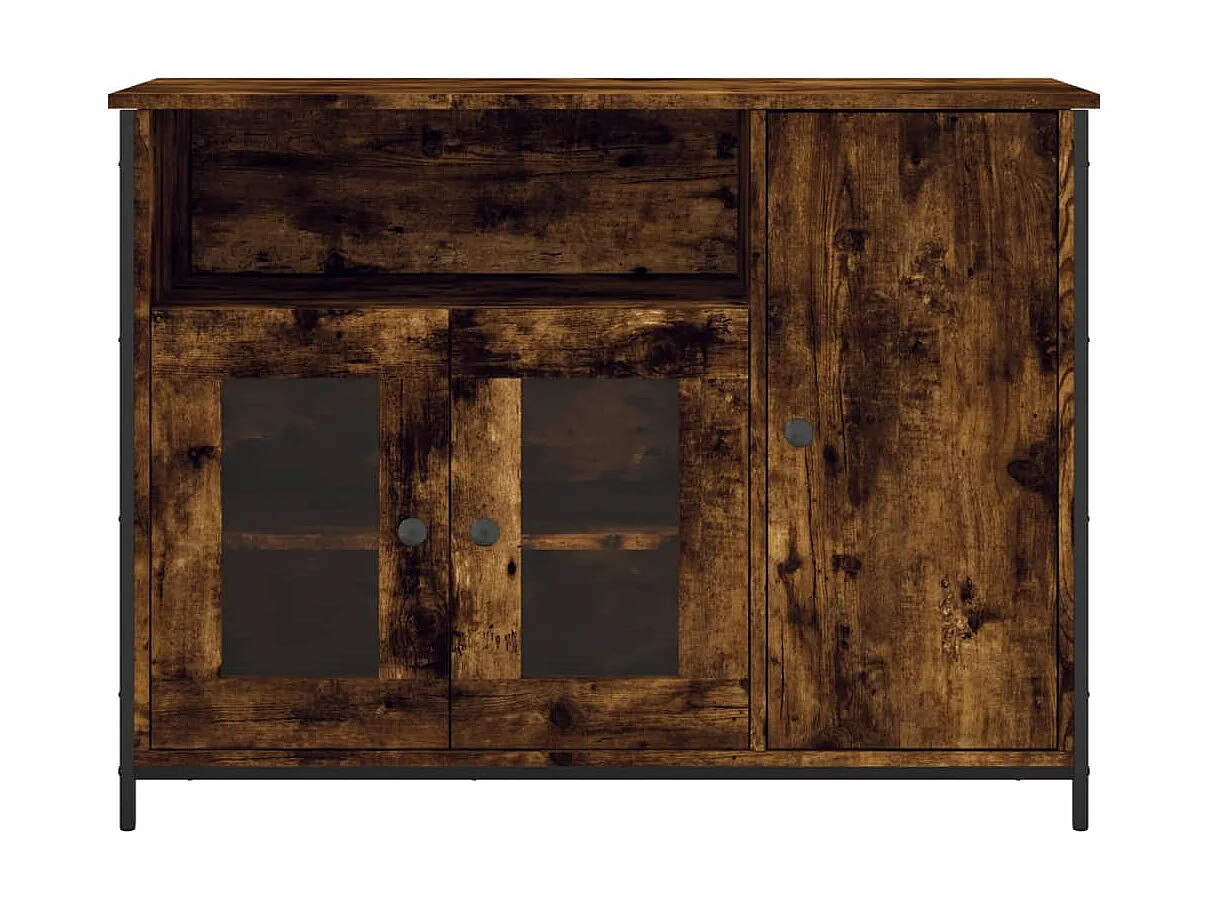 Sideboard Anrichte Räuchereiche 100x35x75 cm Holzwerkstoff -RM47885