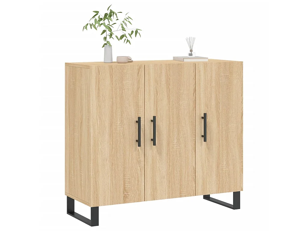 Sideboard Anrichte Sonoma-Eiche 90x34x80 cm Holzwerkstoff -RM27461