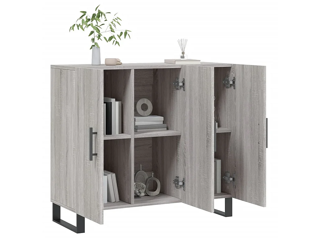 Sideboard Lowboard - Grau Sonoma 90x34x80 cm Holzwerkstoff -RM84075