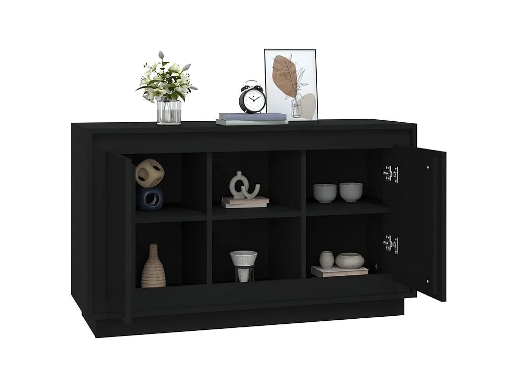 Sideboard Schwarz Anrichte 102x35x60 cm Holzwerkstoff -RM39174