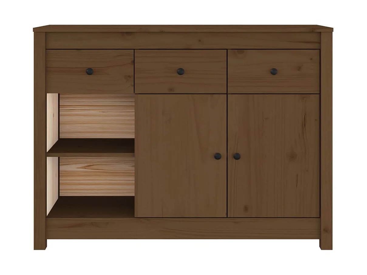 Sideboard Lowboard - Honigbraun 100x35x74 cm Massivholz Kiefer -RM57735