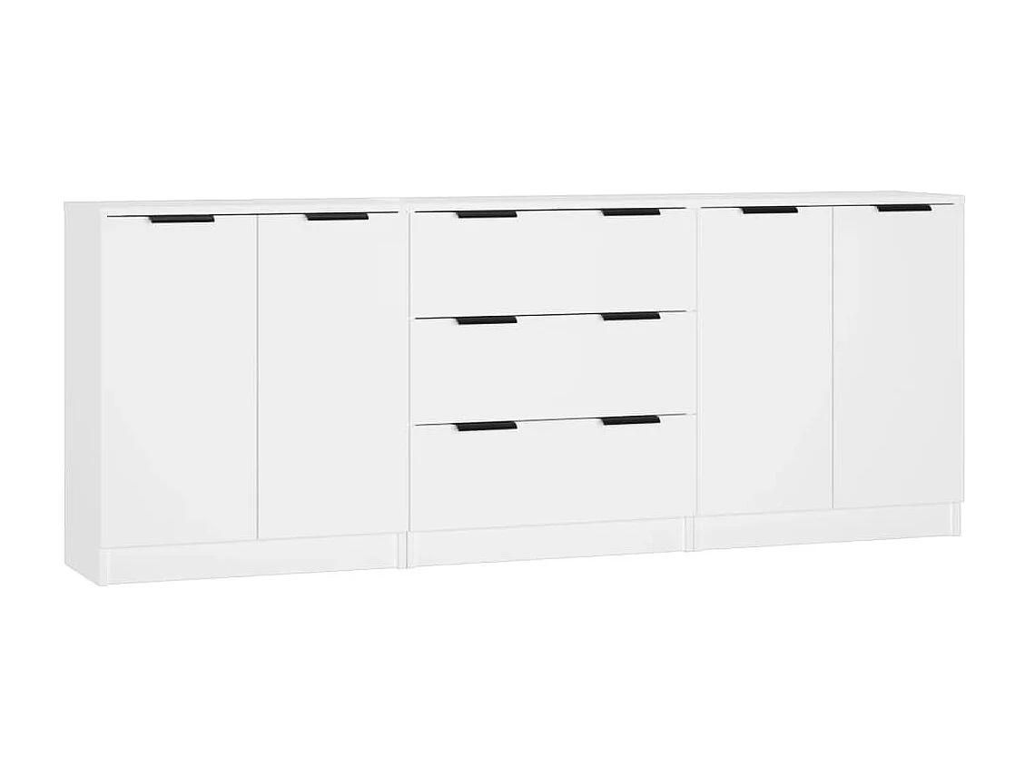 3-tlg. Sideboard Anrichte Weiß Holzwerkstoff -RM24832