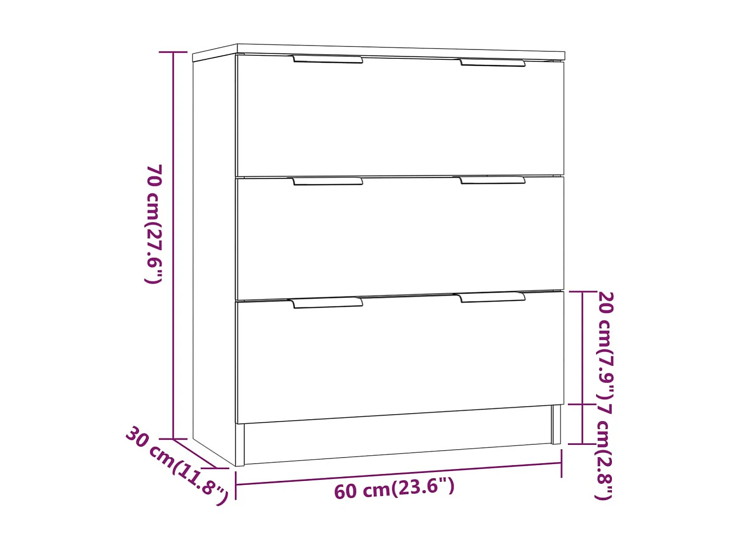 3-tlg. Sideboard Anrichte Weiß Holzwerkstoff -RM24832