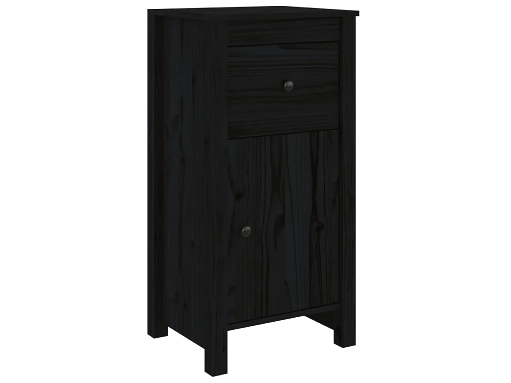 Sideboard Schwarz Anrichte 40x35x80 cm Massivholz Kiefer -RM59570