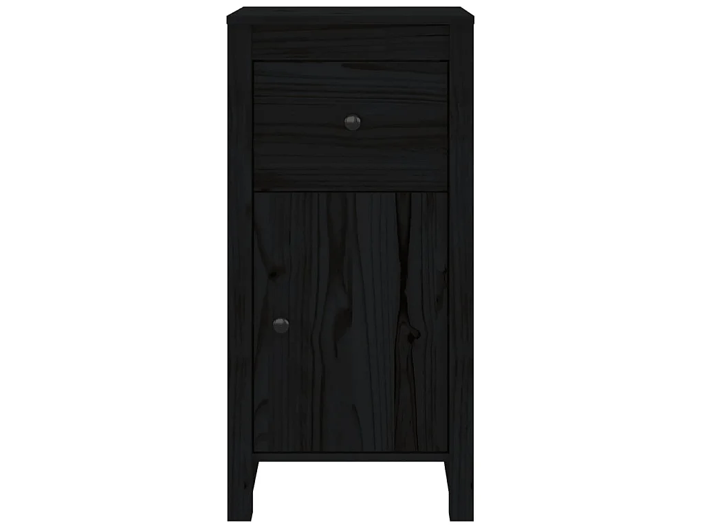 Sideboard Schwarz Anrichte 40x35x80 cm Massivholz Kiefer -RM59570