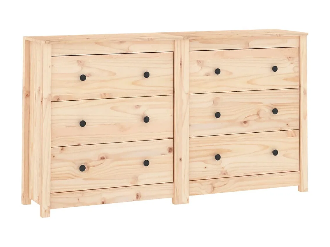 Sideboard Anrichte - 140x35x80 cm Massivholz Kiefer -RM67666