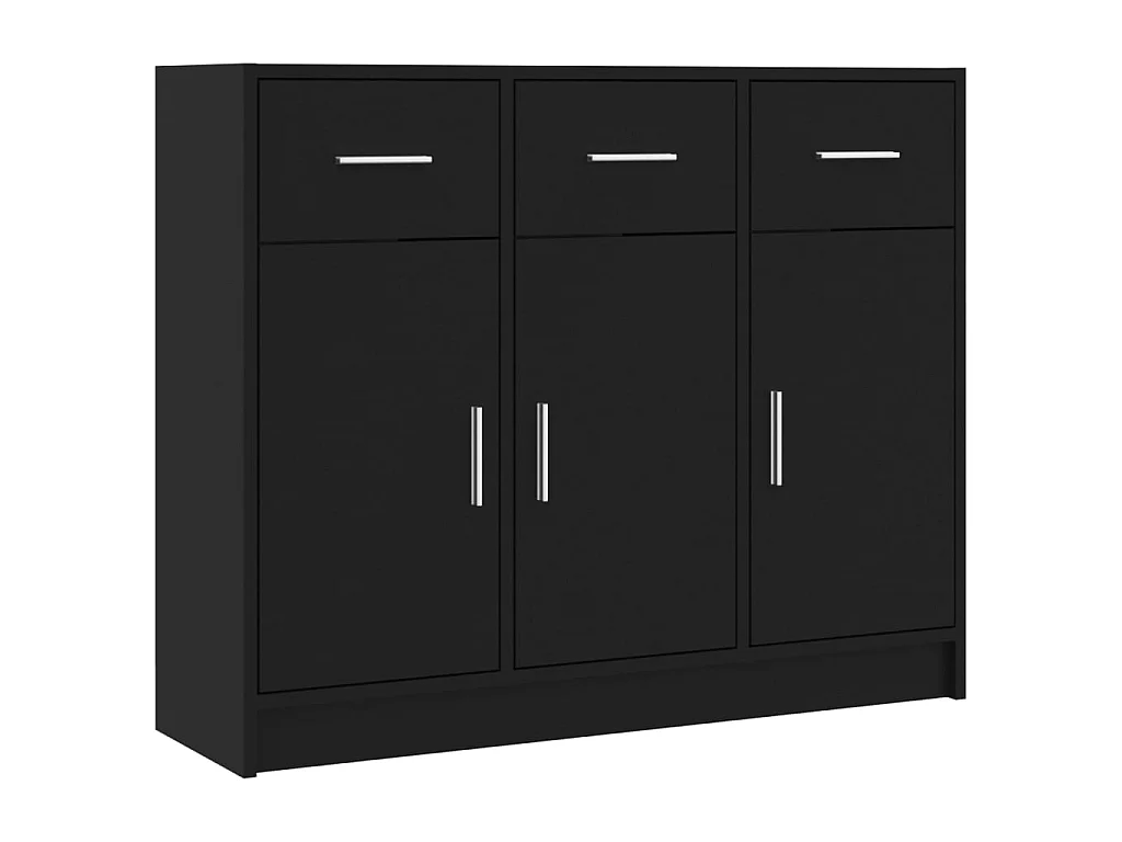 Sideboard Schwarz Anrichte 91x28x75 cm Holzwerkstoff -RM91581
