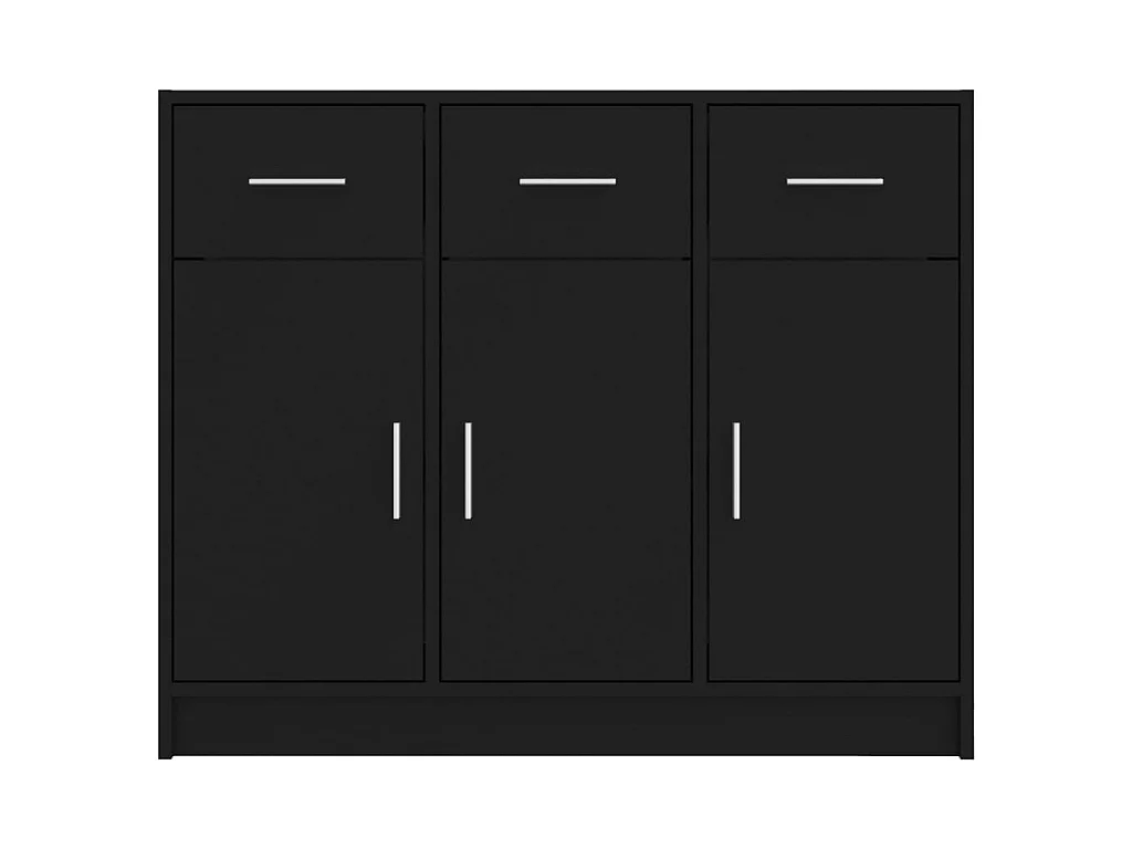 Sideboard Schwarz Anrichte 91x28x75 cm Holzwerkstoff -RM91581