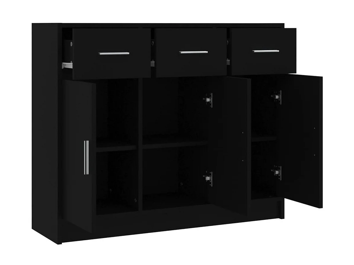 Sideboard Schwarz Anrichte 91x28x75 cm Holzwerkstoff -RM91581