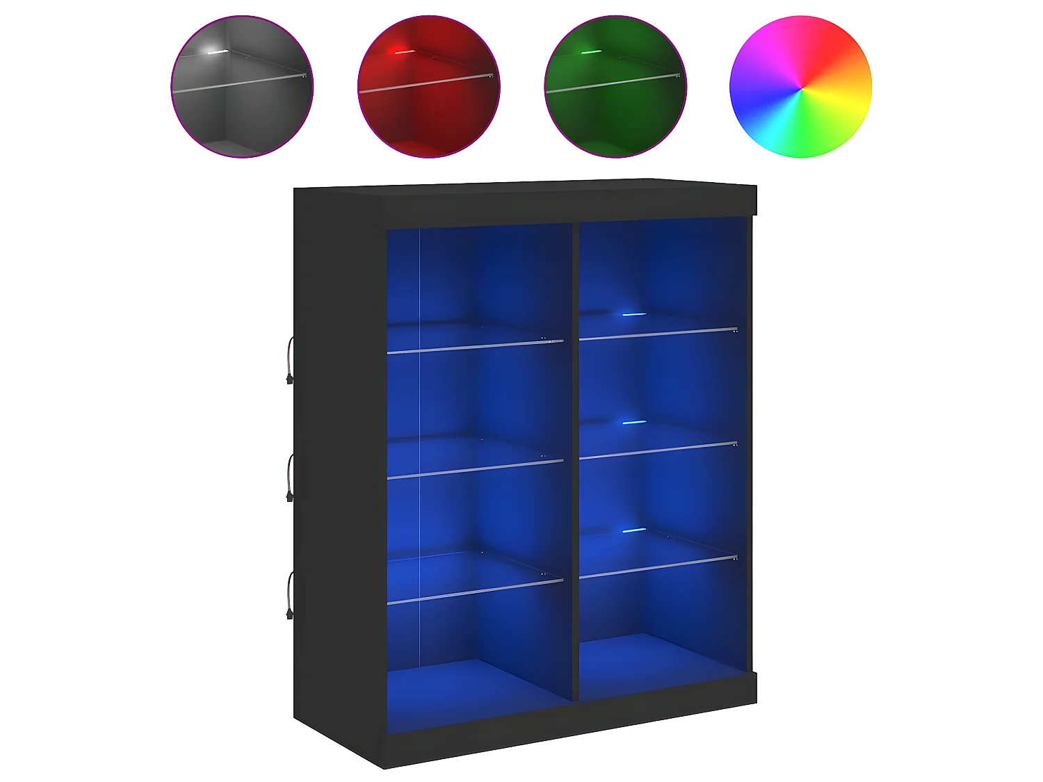 Sideboard mit LED-Leuchten Anrichte Schwarz 81x37x100 cm -RM47333