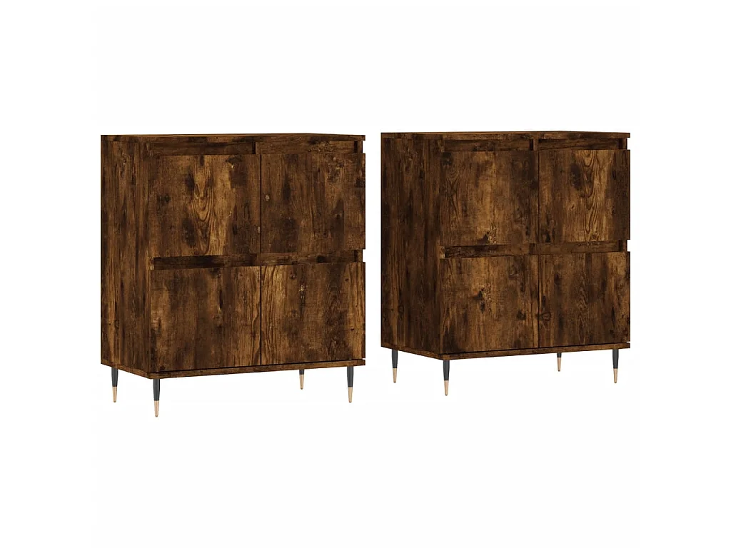 Sideboards im 2er-Set Lowboards Räuchereiche Holzwerkstoff -RM98889