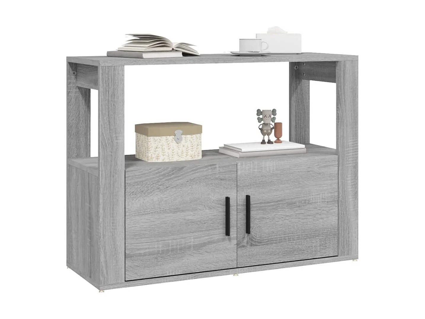 Sideboard Lowboard - Grau Sonoma 80x30x60 cm Holzwerkstoff -RM87127