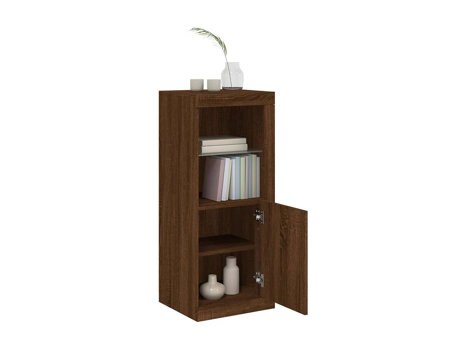 Sideboard Braun Anrichte mit LED-Leuchten Eichen-Optik 41x37x100 cm -RM72022