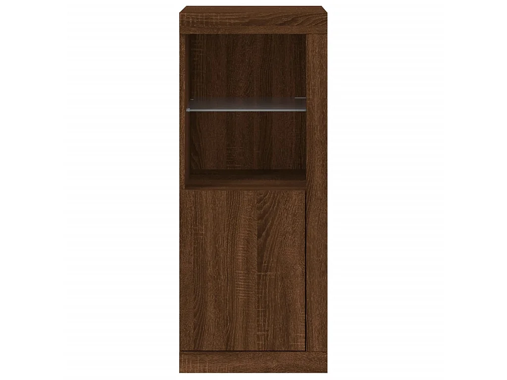 Sideboard Braun Anrichte mit LED-Leuchten Eichen-Optik 41x37x100 cm -RM72022