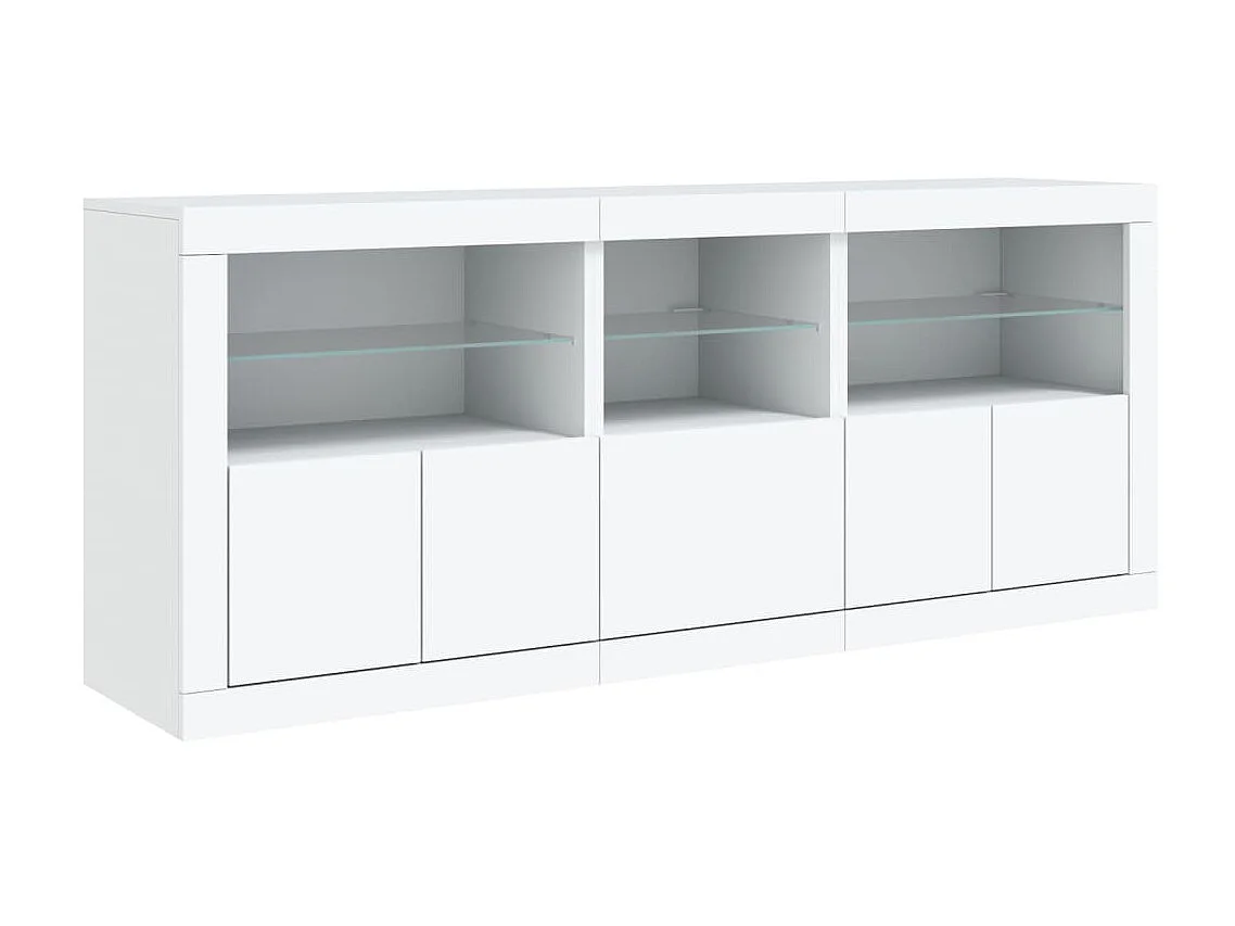 Sideboard mit LED-Leuchten Anrichte Weiß 162x37x67 cm -RM51291