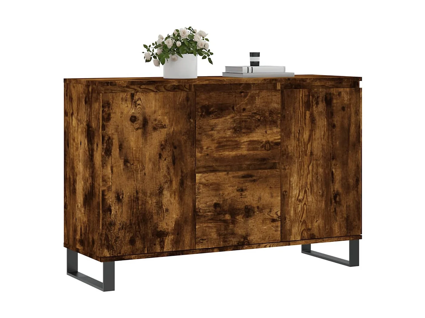 Sideboard Anrichte Räuchereiche 104x35x70 cm Holzwerkstoff -RM74322