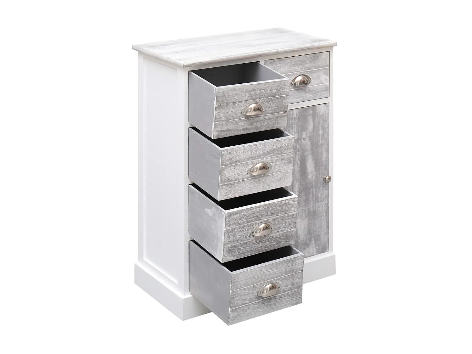 Sideboard Anrichte mit 10 Schubladen Grau 113x30x79 cm Holz -RM33567