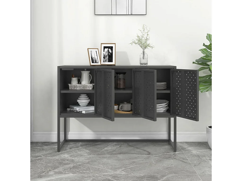 Sideboard Lowboard - Anthrazit 105x35x75 cm Stahl -RM93539