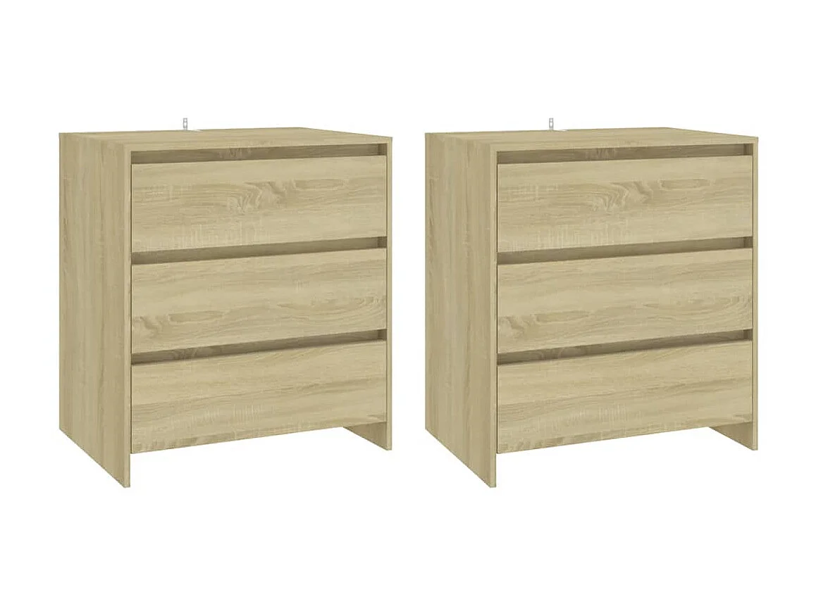 3-tlg. Sideboard Anrichte Sonoma-Eiche Holzwerkstoff -RM76550