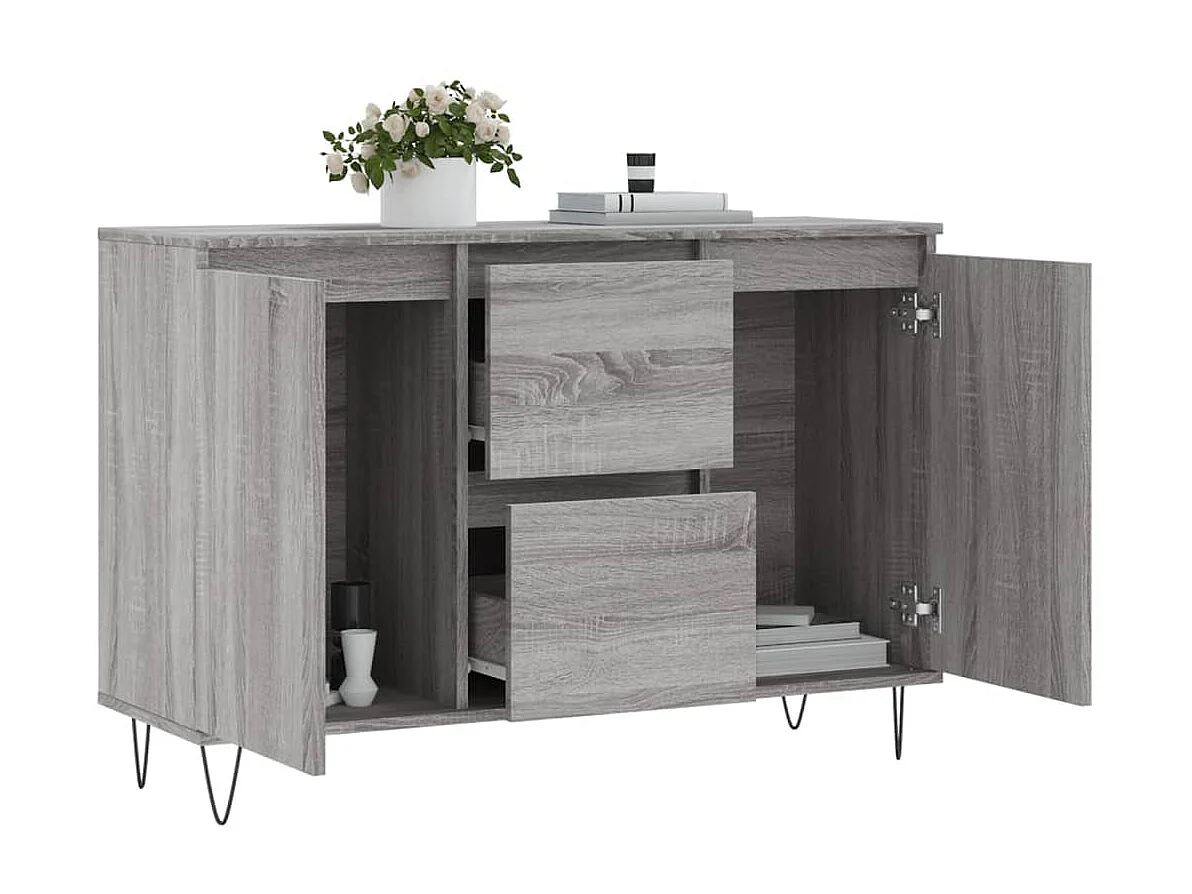 Sideboard Grau Sonoma - Lowboard 104x35x70 cm Holzwerkstoff -RM31359