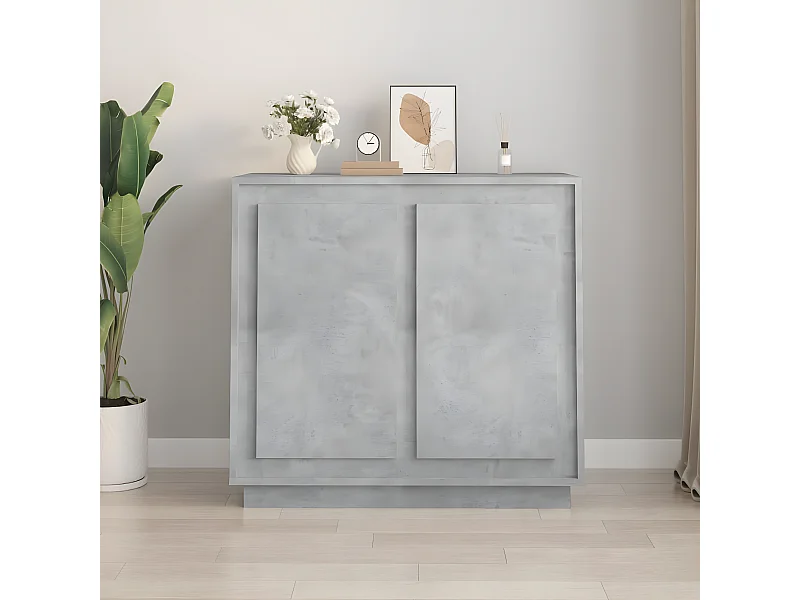 Sideboard Lowboard - Betongrau 80x34x75 cm Holzwerkstoff -RM91626