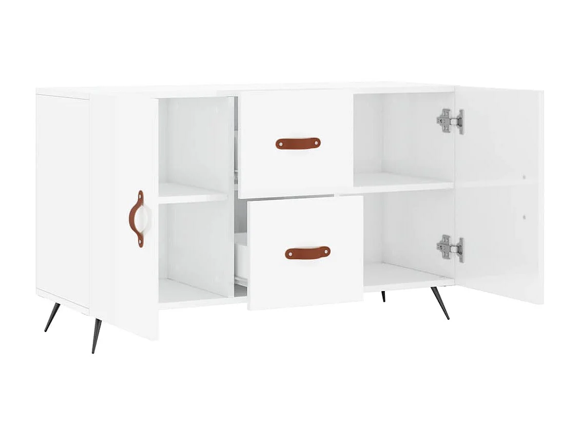 Sideboard Lowboard - Hochglanz-Weiß 100x36x60 cm Holzwerkstoff -RM21286