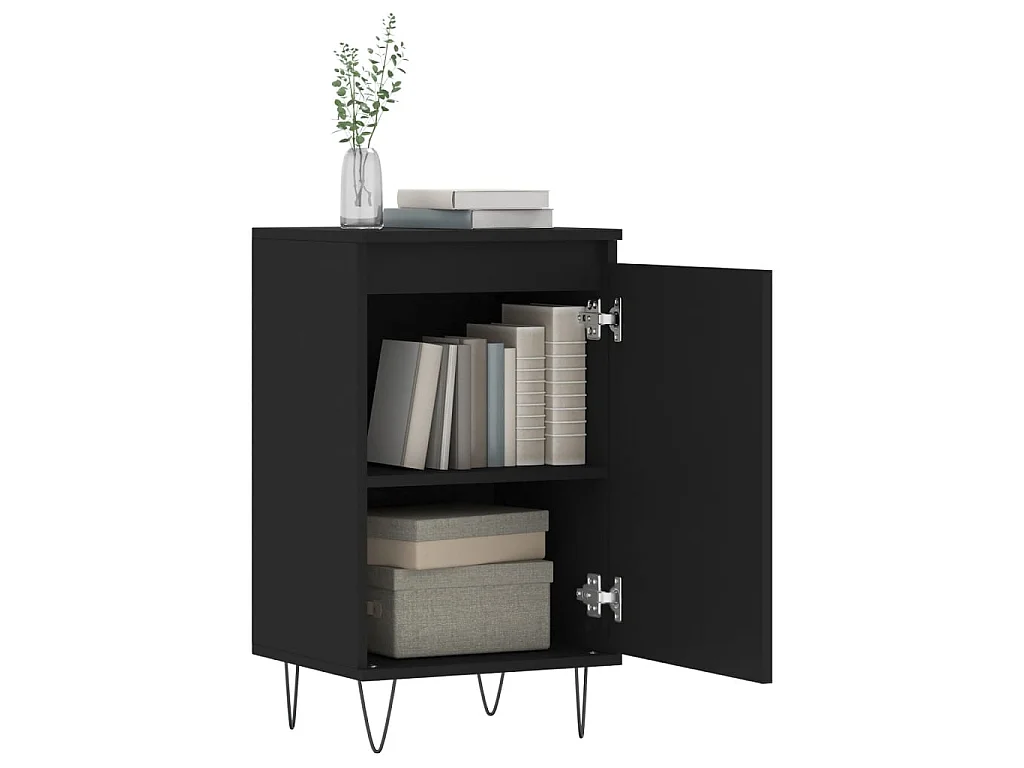 Sideboards Schwarz im 2er-Set Anrichten 40x35x70 cm Holzwerkstoff -RM80141