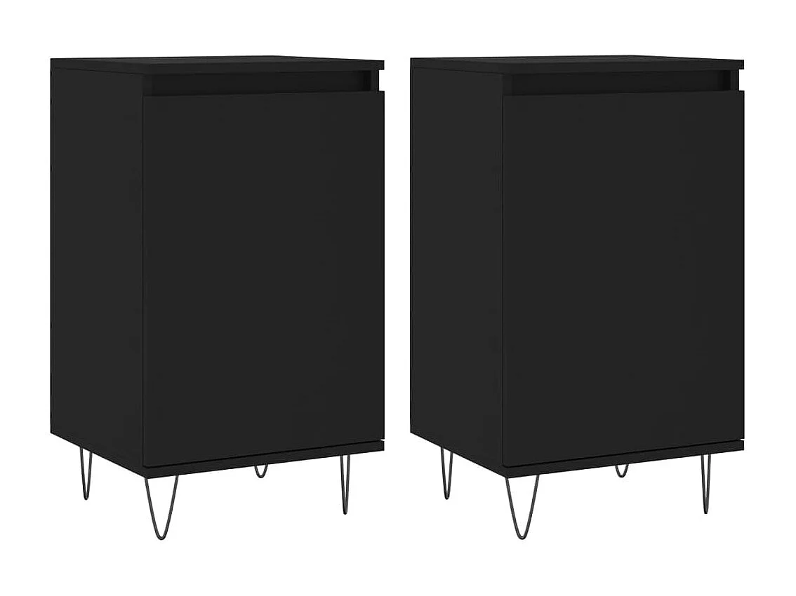 Sideboards Schwarz im 2er-Set Anrichten 40x35x70 cm Holzwerkstoff -RM80141
