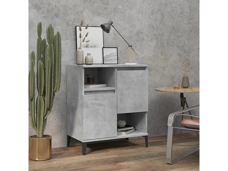 Sideboard Lowboard - Betongrau 60x35x70 cm Holzwerkstoff -RM56540