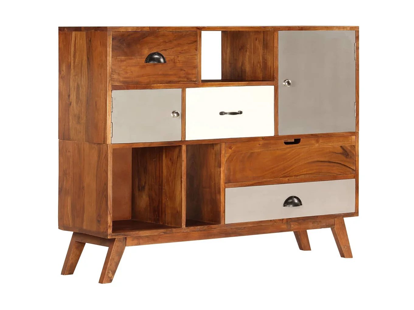 Sideboard Anrichte - 115 x 35 x 86 cm Akazienholz Massiv -RM40200