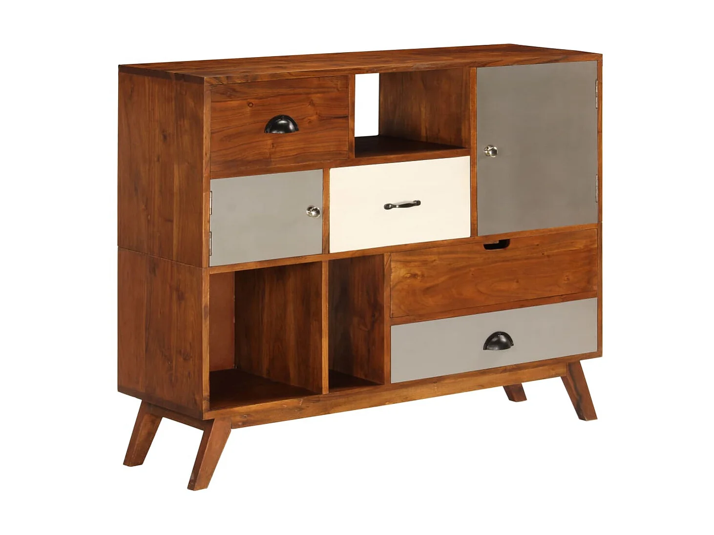 Sideboard Anrichte - 115 x 35 x 86 cm Akazienholz Massiv -RM40200