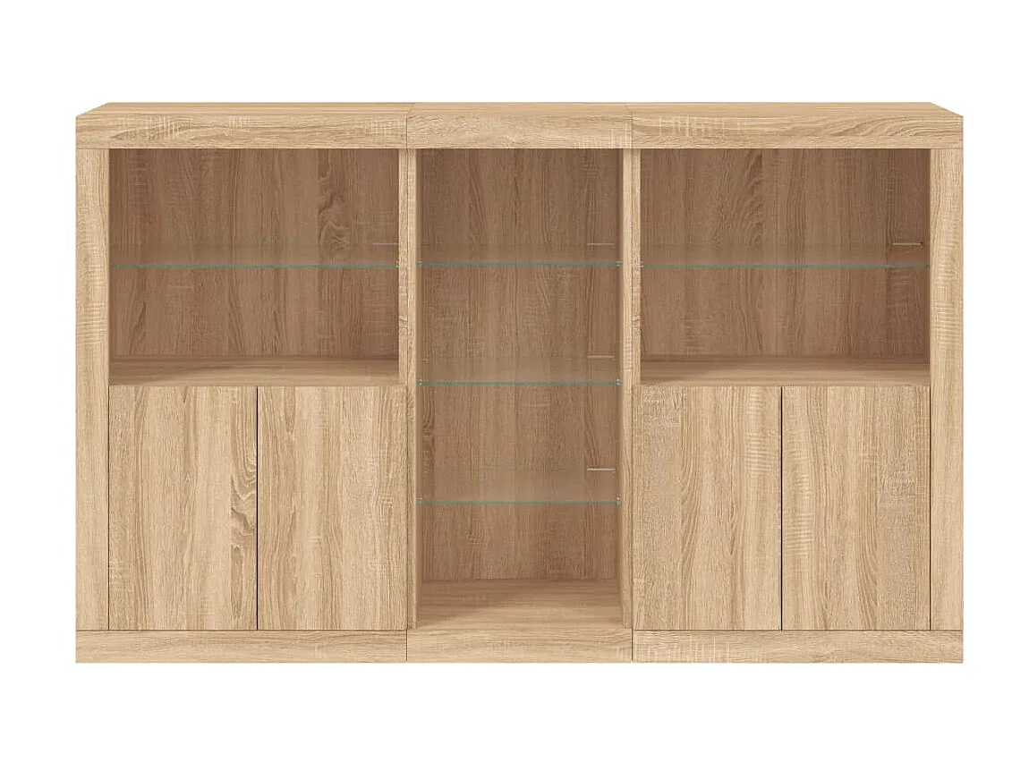 Sideboard mit LED-Leuchten Anrichte Sonoma-Eiche 162x37x100 cm -RM60107