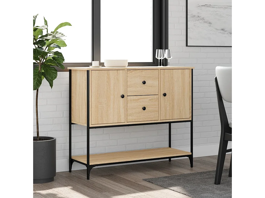 Sideboard Anrichte Sonoma-Eiche 100x36x85 cm Holzwerkstoff -RM49907