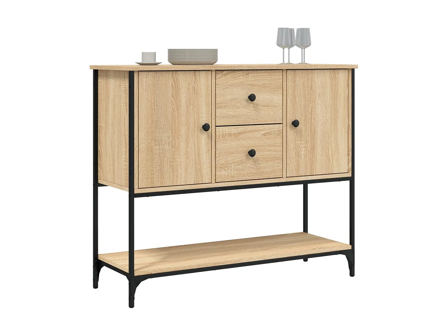 Sideboard Anrichte Sonoma-Eiche 100x36x85 cm Holzwerkstoff -RM49907
