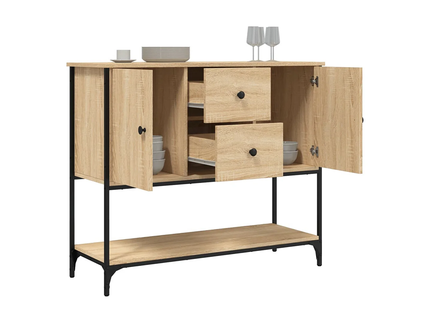 Sideboard Anrichte Sonoma-Eiche 100x36x85 cm Holzwerkstoff -RM49907