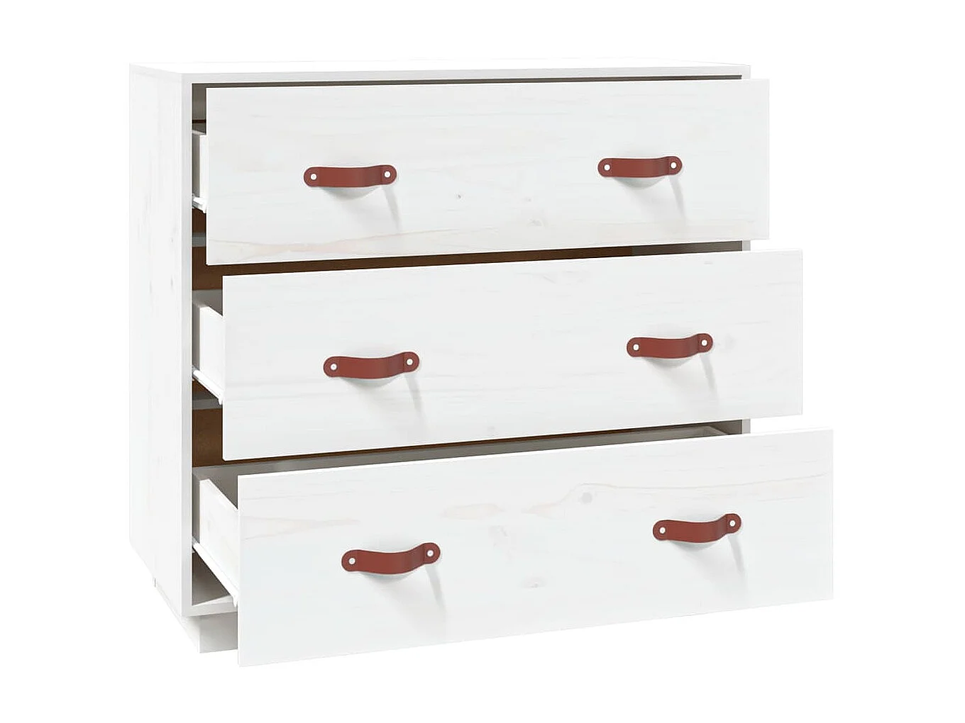 Sideboard Weiß Anrichte 80x40x75 cm Massivholz Kiefer -RM69676