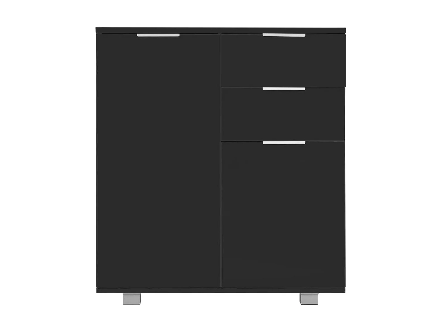 Sideboard Lowboard - Hochglanz-Schwarz 71x35x80 cm Holzwerkstoff -RM66258