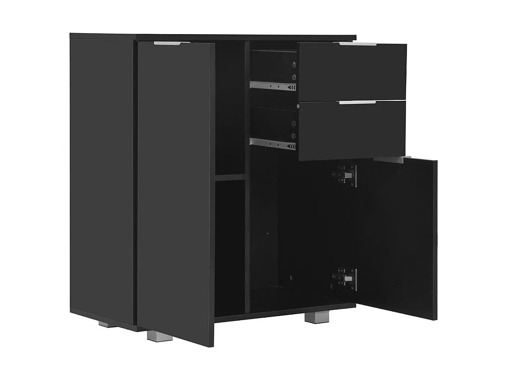 Sideboard Lowboard - Hochglanz-Schwarz 71x35x80 cm Holzwerkstoff -RM66258