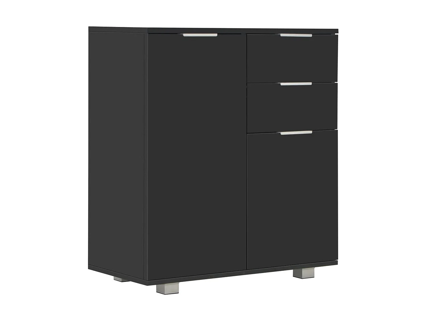 Sideboard Lowboard - Hochglanz-Schwarz 71x35x80 cm Holzwerkstoff -RM66258