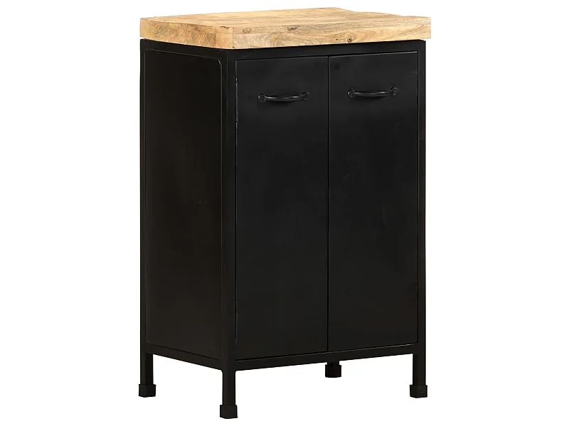 Sideboard Anrichte - 47x35x76 cm Raues Mangoholz -RM84390