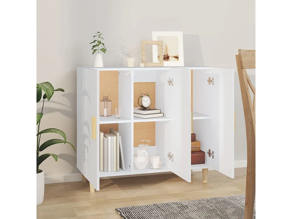 Sideboard Weiß Anrichte 90x34x80 cm Holzwerkstoff -RM90062