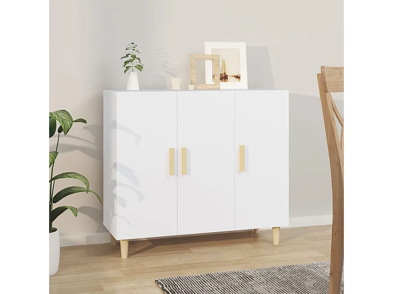 Sideboard Weiß Anrichte 90x34x80 cm Holzwerkstoff -RM90062