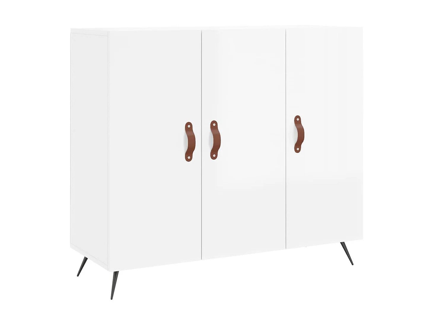 Sideboard Lowboard - Hochglanz-Weiß 90x34x80 cm Holzwerkstoff -RM62085