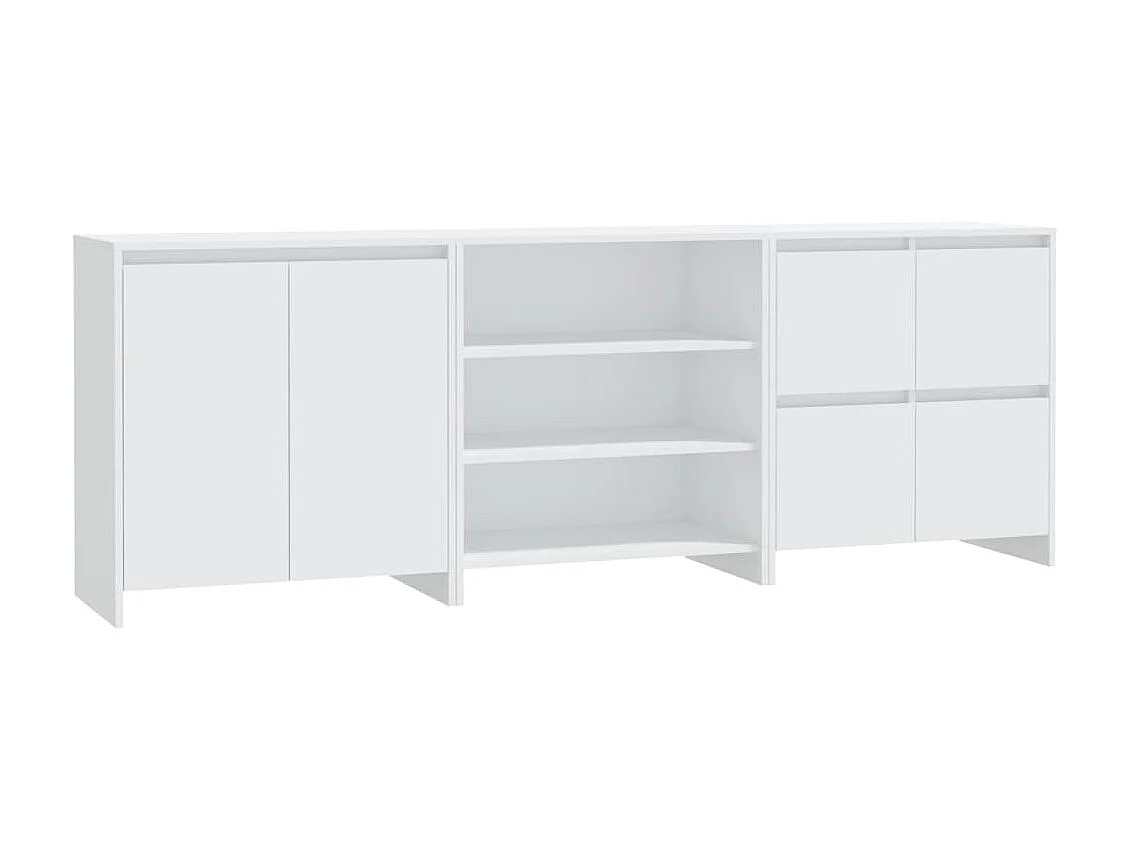 3-tlg. Sideboard Anrichte Weiß Holzwerkstoff -RM97226