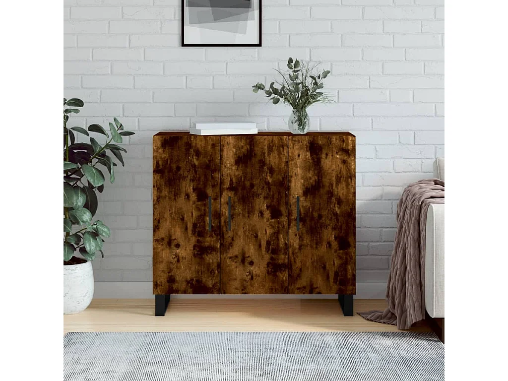 Sideboard Anrichte Räuchereiche 90x34x80 cm Holzwerkstoff -RM83533