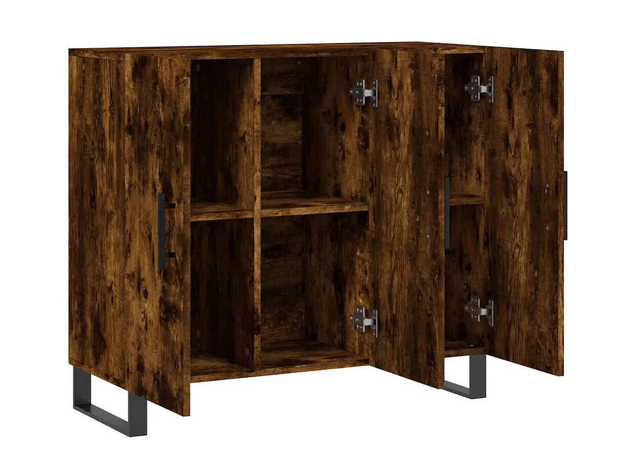 Sideboard Anrichte Räuchereiche 90x34x80 cm Holzwerkstoff -RM83533
