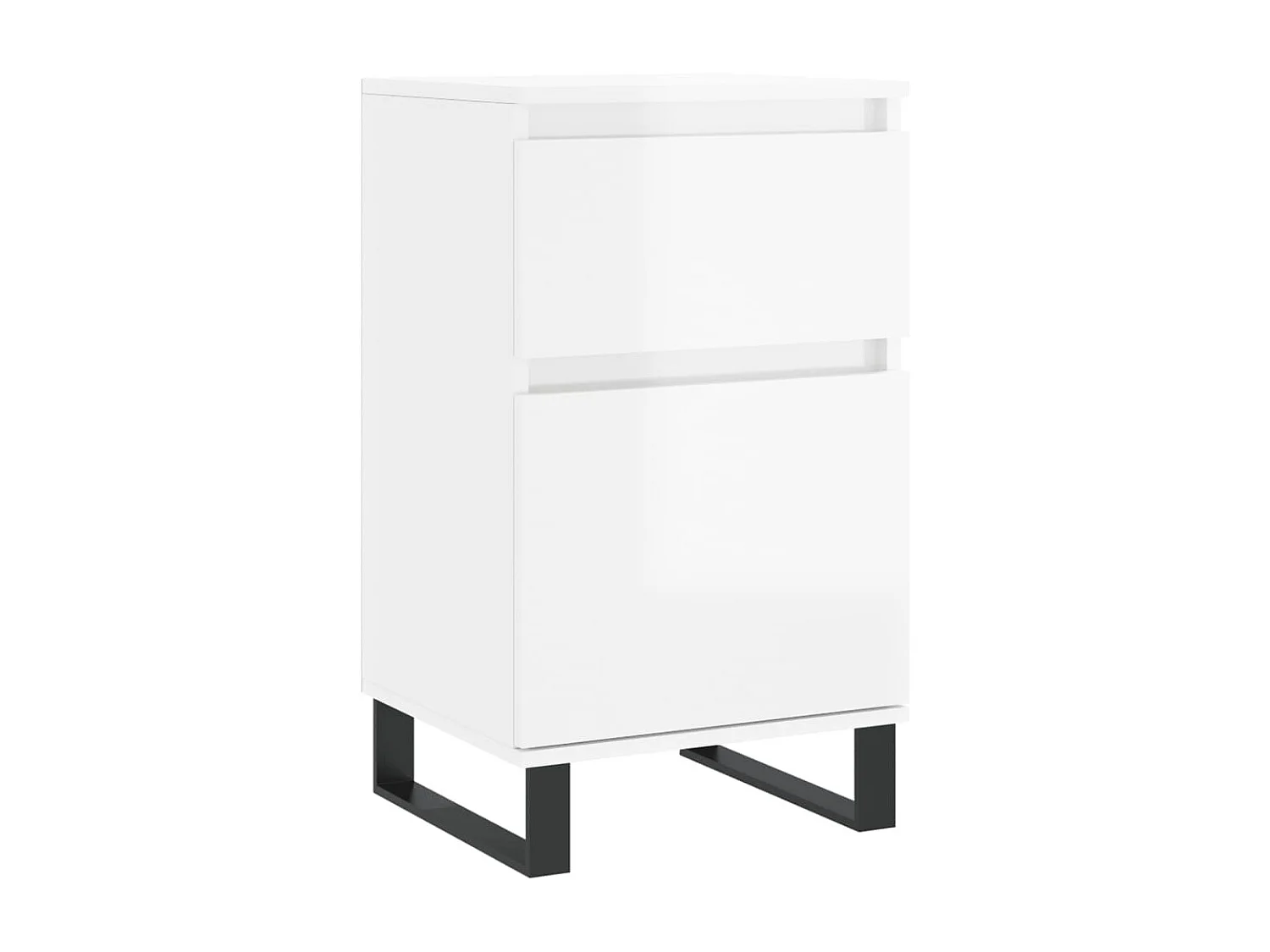 Sideboards im 2er-Set Lowboards Hochglanz-Weiß 40x35x70 cm Holzwerkstoff -RM89370