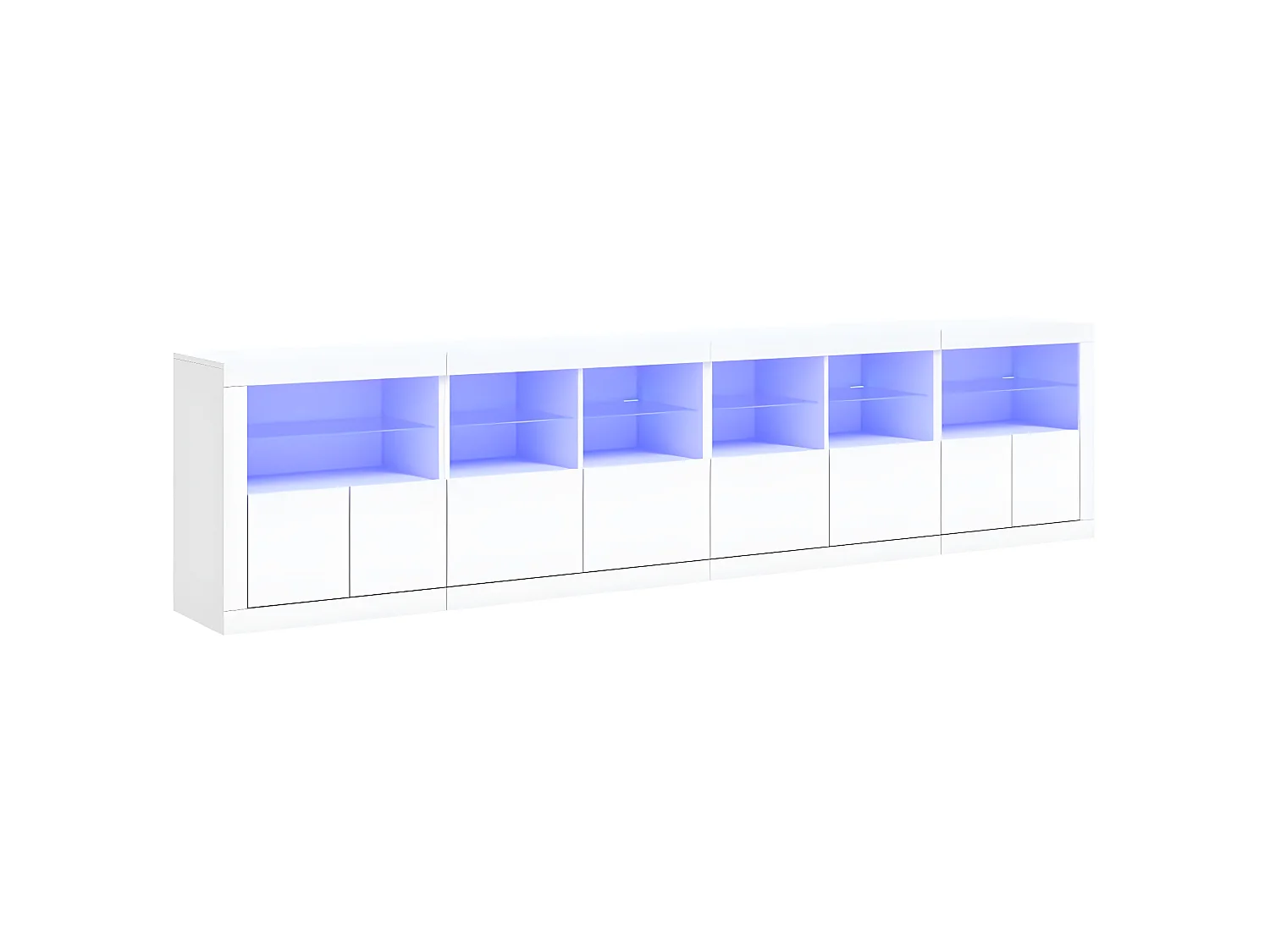Sideboard mit LED-Leuchten Anrichte Weiß 283x37x67 cm -RM96983