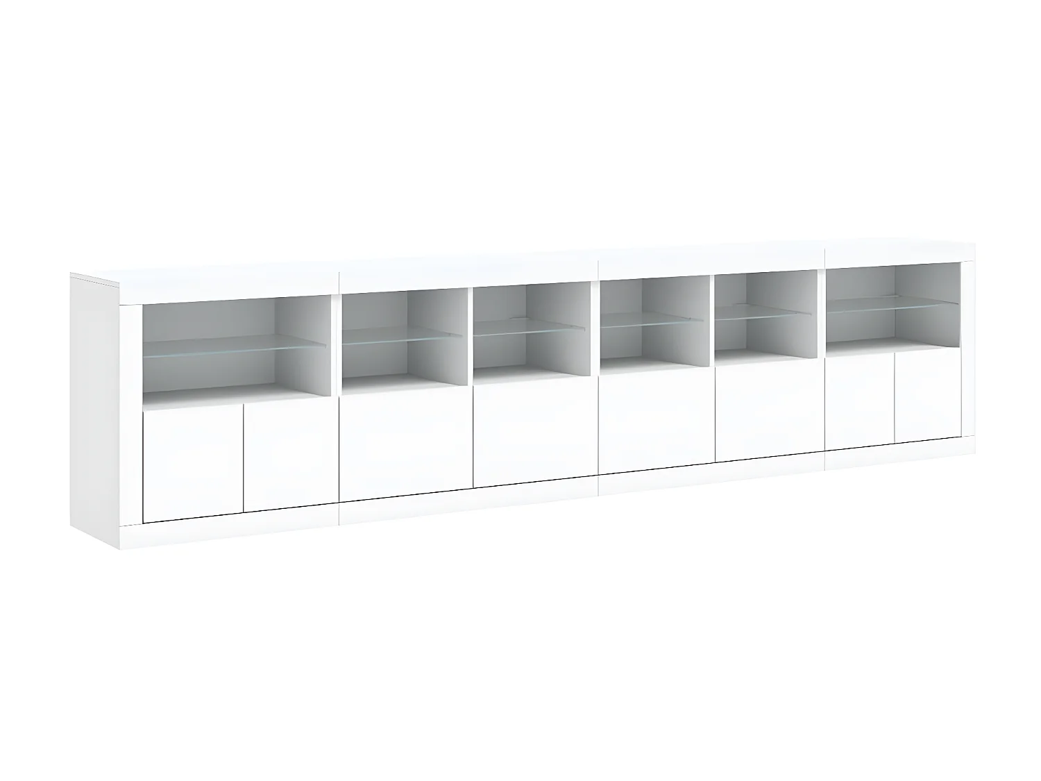 Sideboard mit LED-Leuchten Anrichte Weiß 283x37x67 cm -RM96983